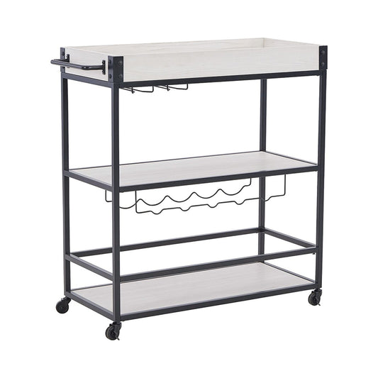 Bayflynn - White / Black - Bar Cart