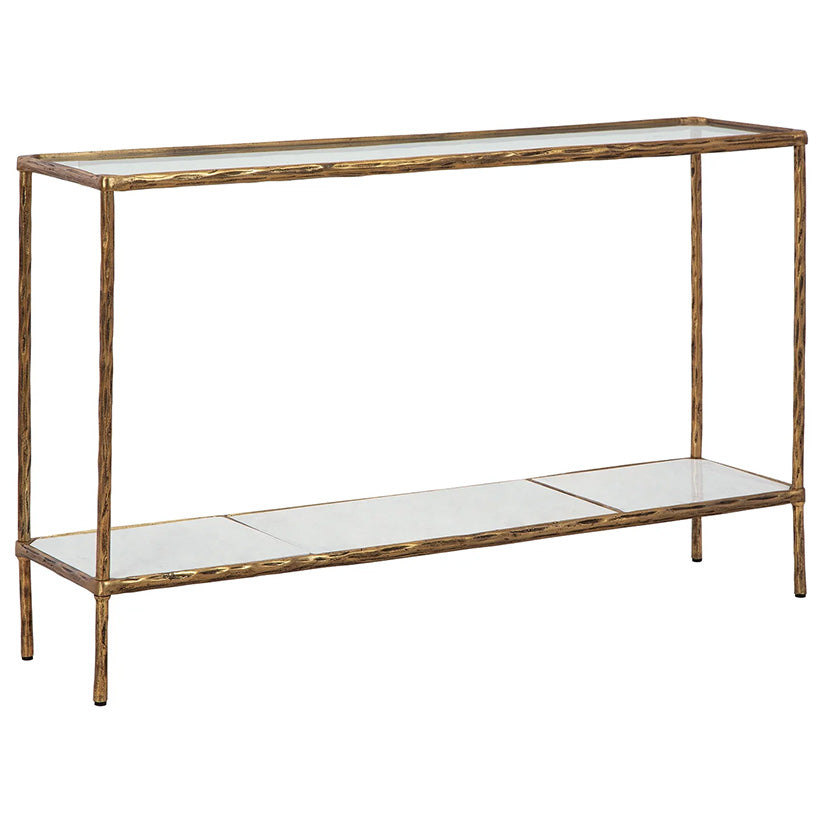 Ryandale - Antique Brass Finish - Console Sofa Table