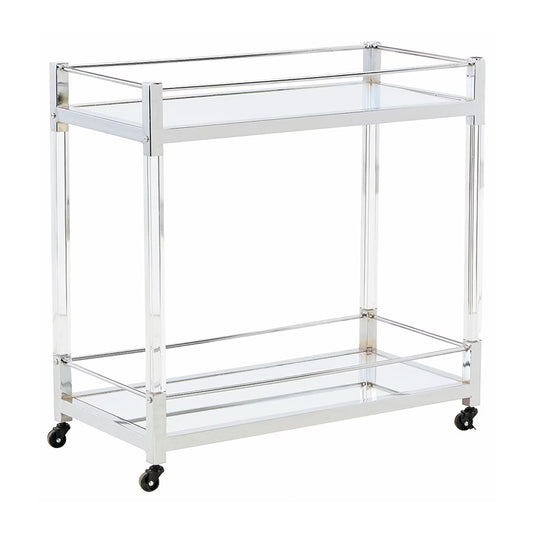 Chaseton - Clear / Silver Finish - Bar Cart