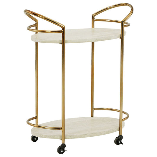 Tarica - Cream / Gold Finish - Bar Cart