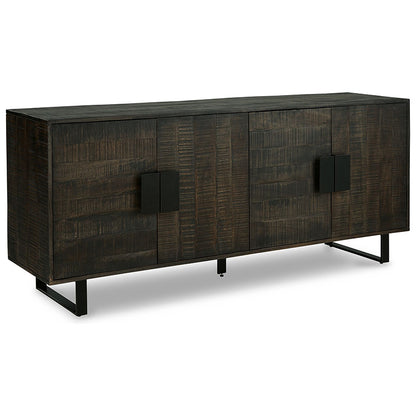 Kevmart - Grayish Brown / Black - Accent Cabinet