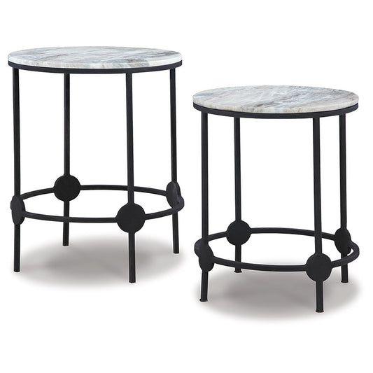 Beashaw - Gray / Black - Accent Table Set (Set of 2)