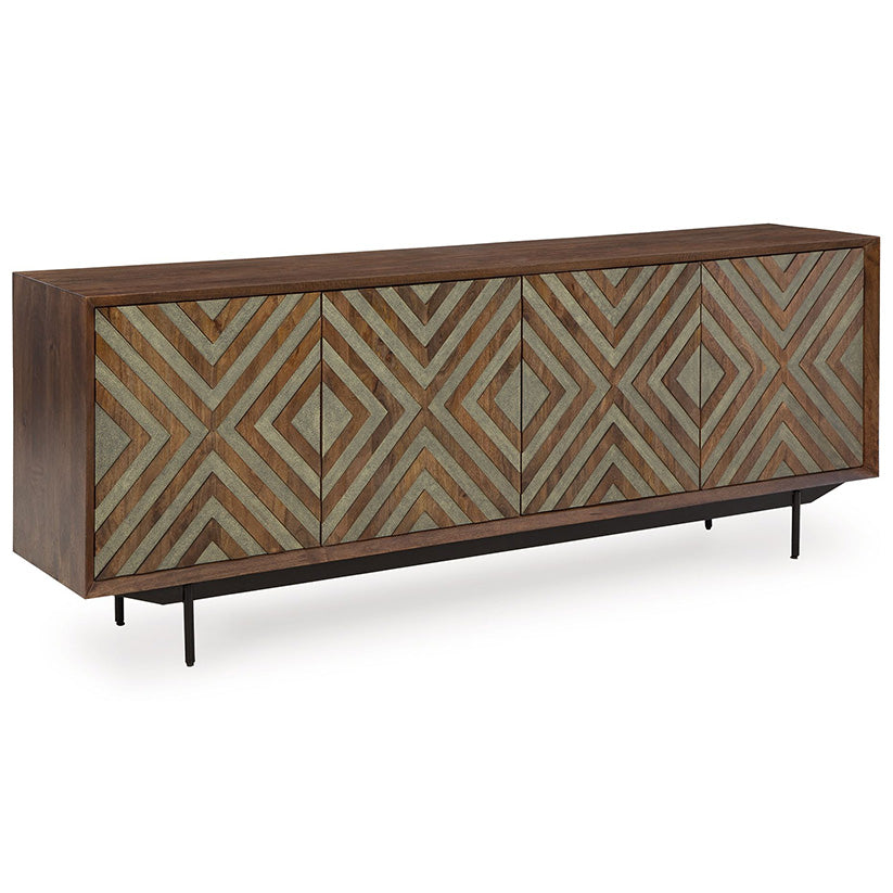 Dreggan - Brown / Gold Finish - Accent Cabinet