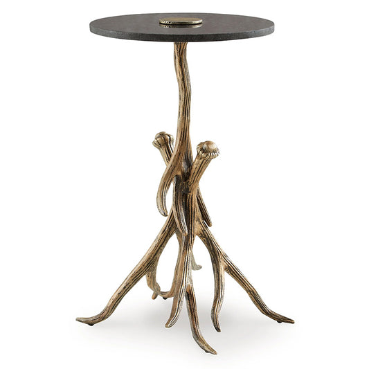 Lemkins - Black / Antique Gold Finish - Accent Table