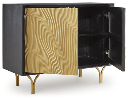 Tayner - Black / Gold Finish - Accent Cabinet 2