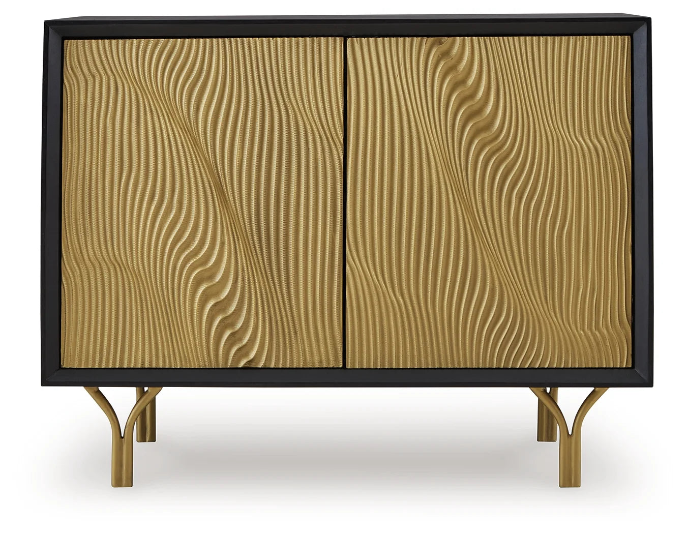 Tayner - Black / Gold Finish - Accent Cabinet 3