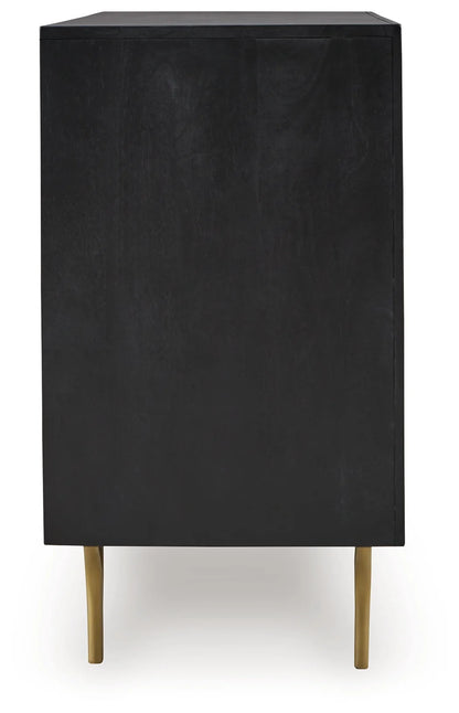 Tayner - Black / Gold Finish - Accent Cabinet 4