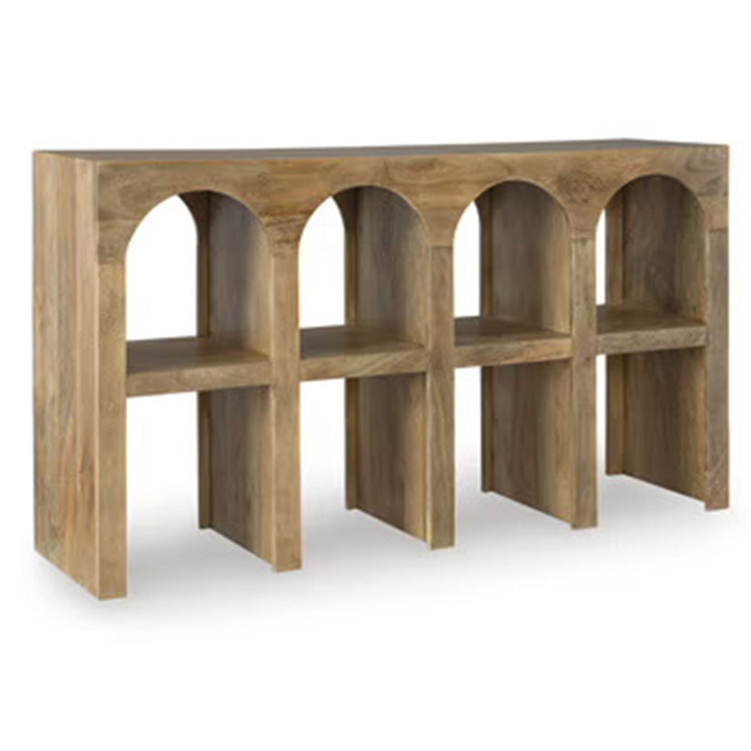 Luzmanacy - Natural Brown - Console Sofa Table