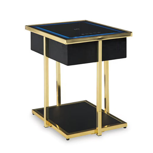 Rexwell - Black / Gold Finish - Accent Table With Speaker