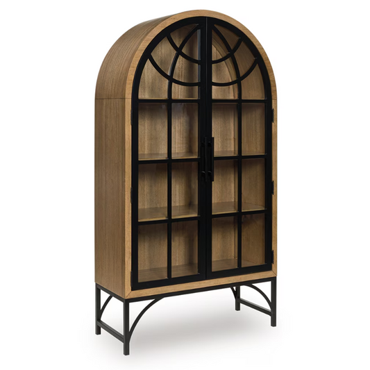 Gwenwich - Natural / Black - Accent Cabinet