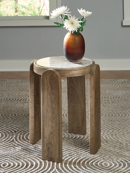 Gavrilley - Gray / White / Brown - Accent Table