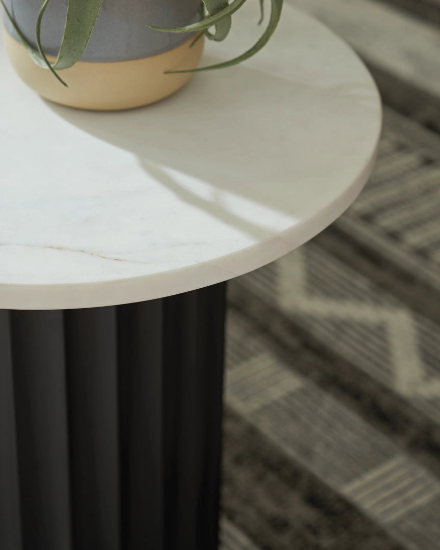 Wainstone - Black / White - Accent Table