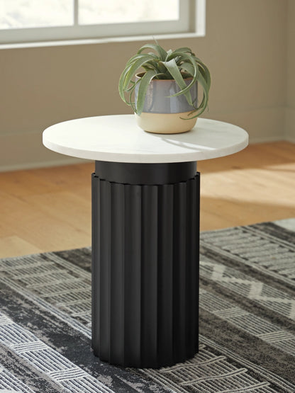 Wainstone - Black / White - Accent Table