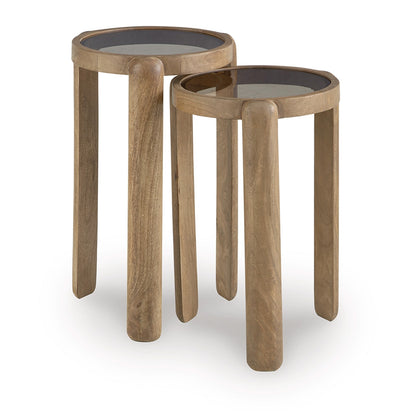 Jossor - Light Brown - Accent Table Set (Set of 2)