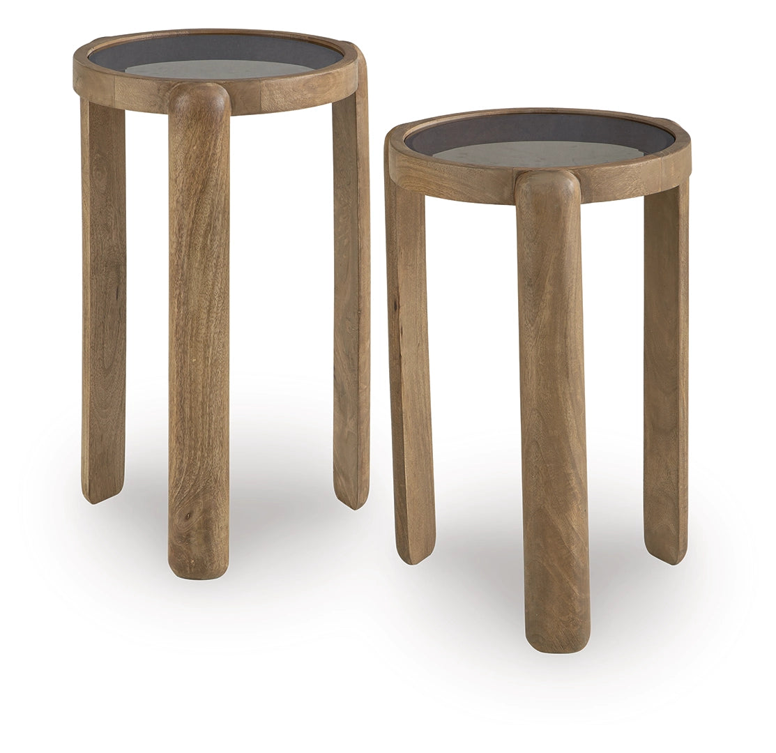 Jossor - Light Brown - Accent Table Set (Set of 2)