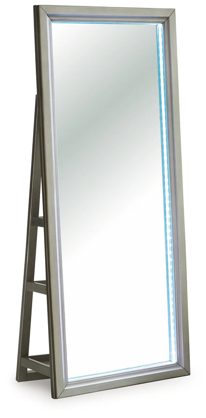 Evesen - Champagne - Floor Standing Mirror With Storage