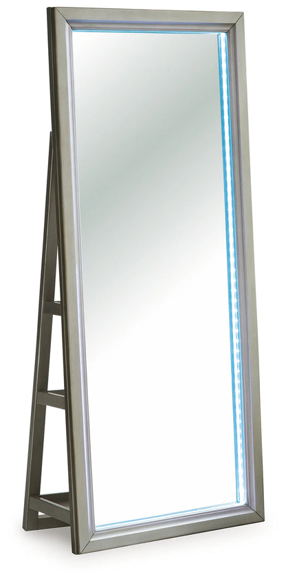 Evesen - Champagne - Floor Standing Mirror With Storage