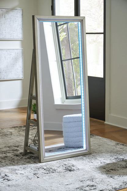 Evesen - Champagne - Floor Standing Mirror With Storage