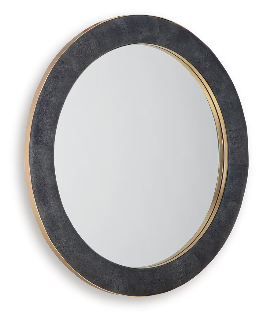 Corinsworth - Accent Mirror - Charcoal / Brass Finish