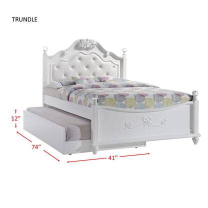Alana - Full Platform Bed With Storage Trundle - White