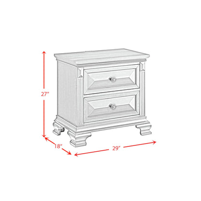 Bridgestone - 2-Drawer Nightstand With USB - Antique White