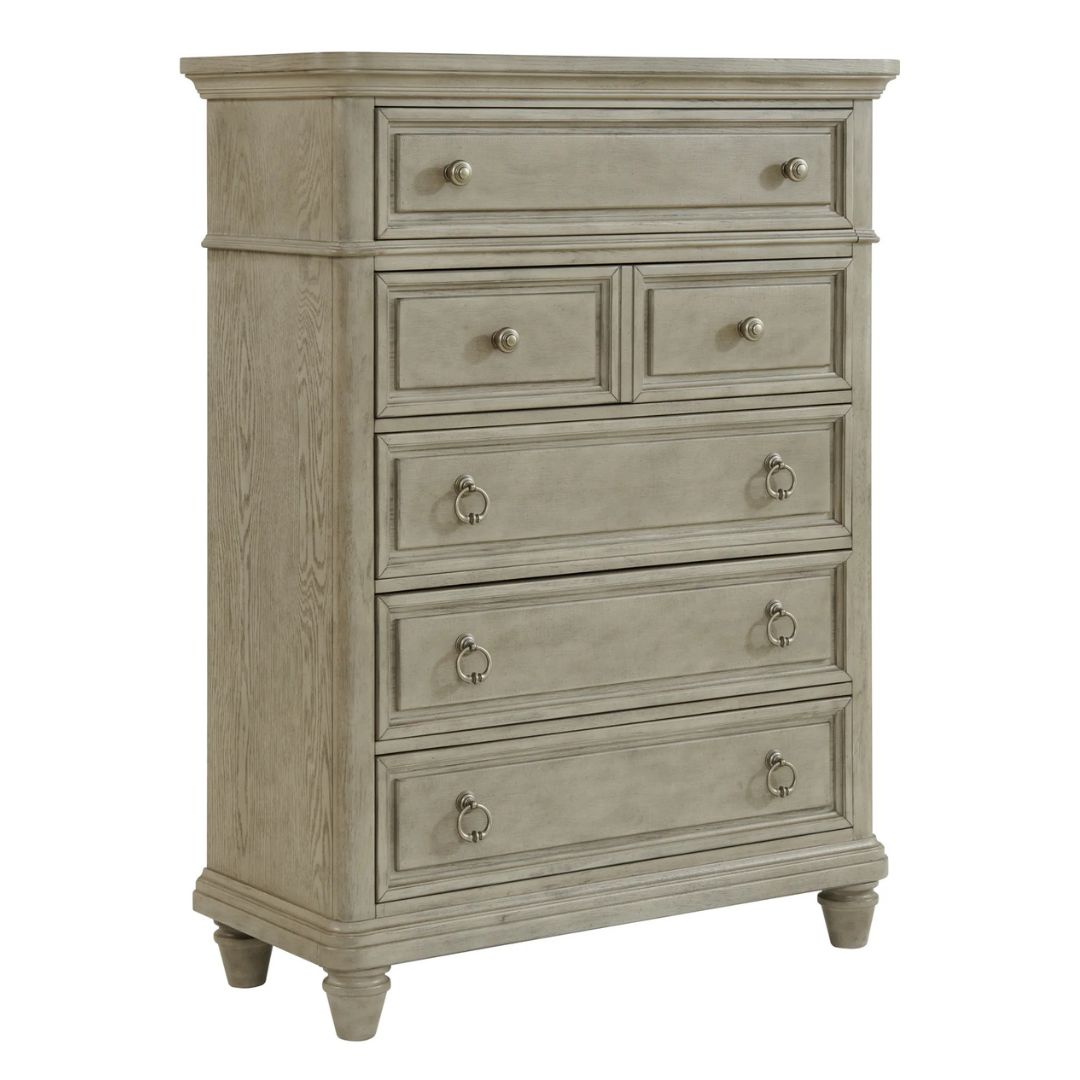 Whit-Ash - 5-Drawer Chest - Light Gray