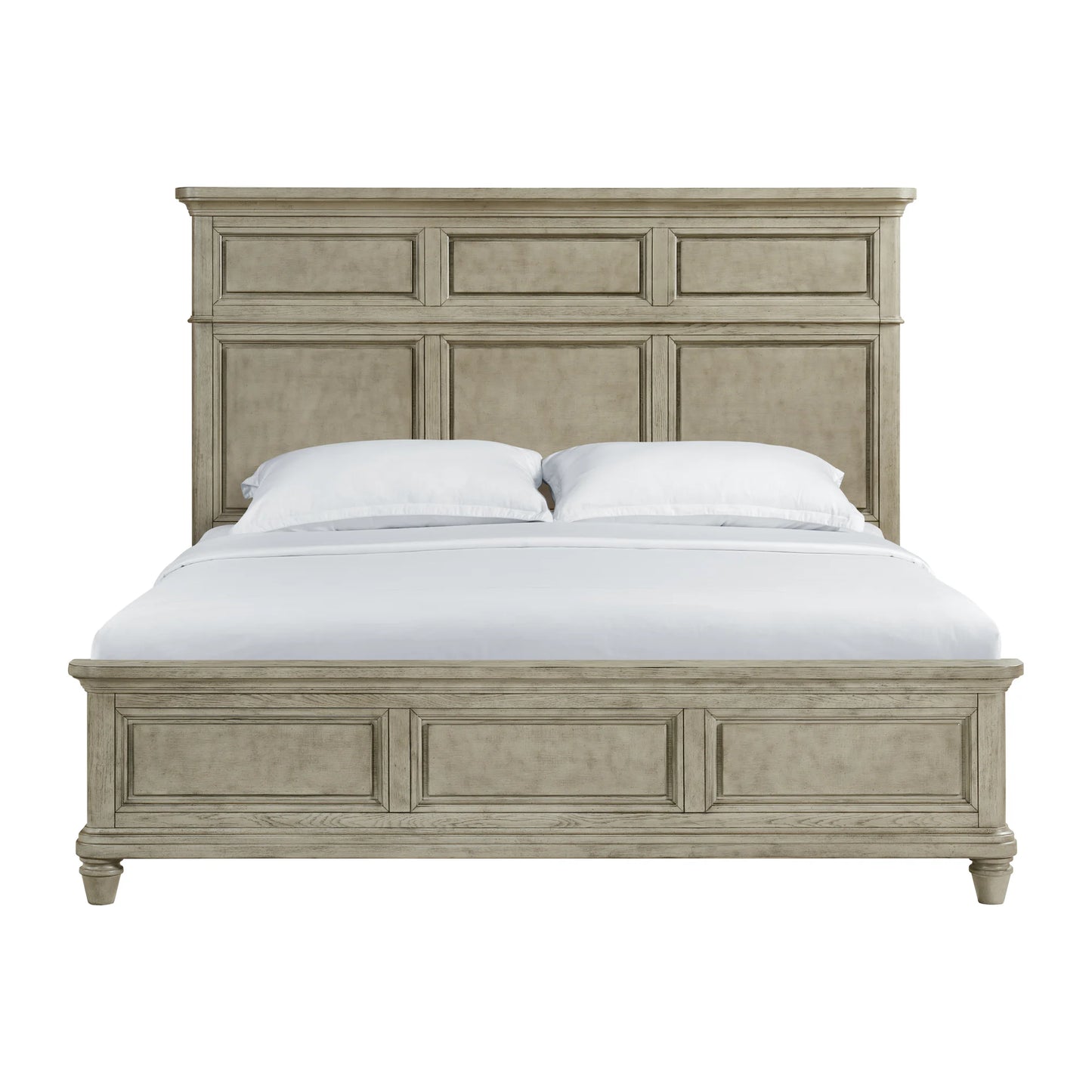 Whit-Ash - King Panel Bed - Light Gray