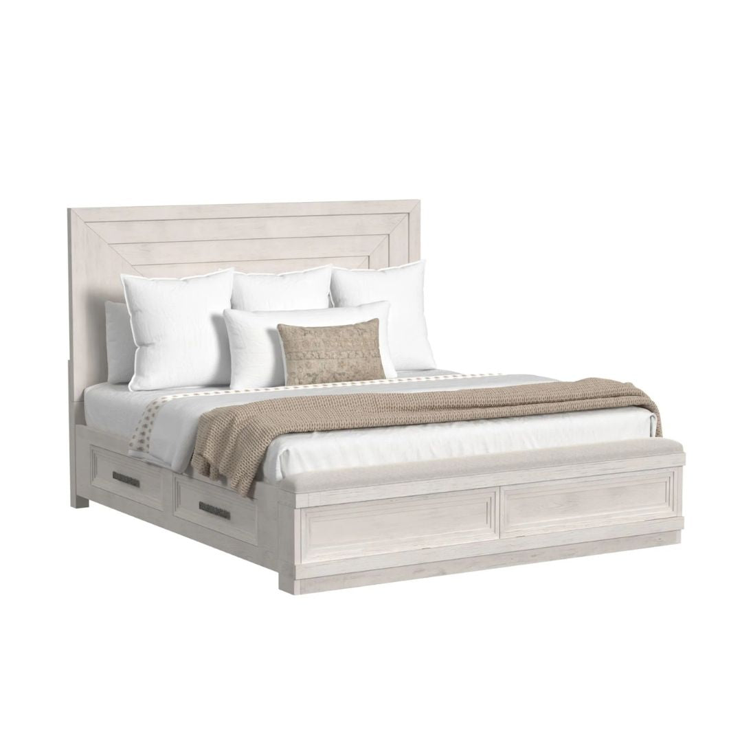 Avalanche - King Storage Bed - Antique White