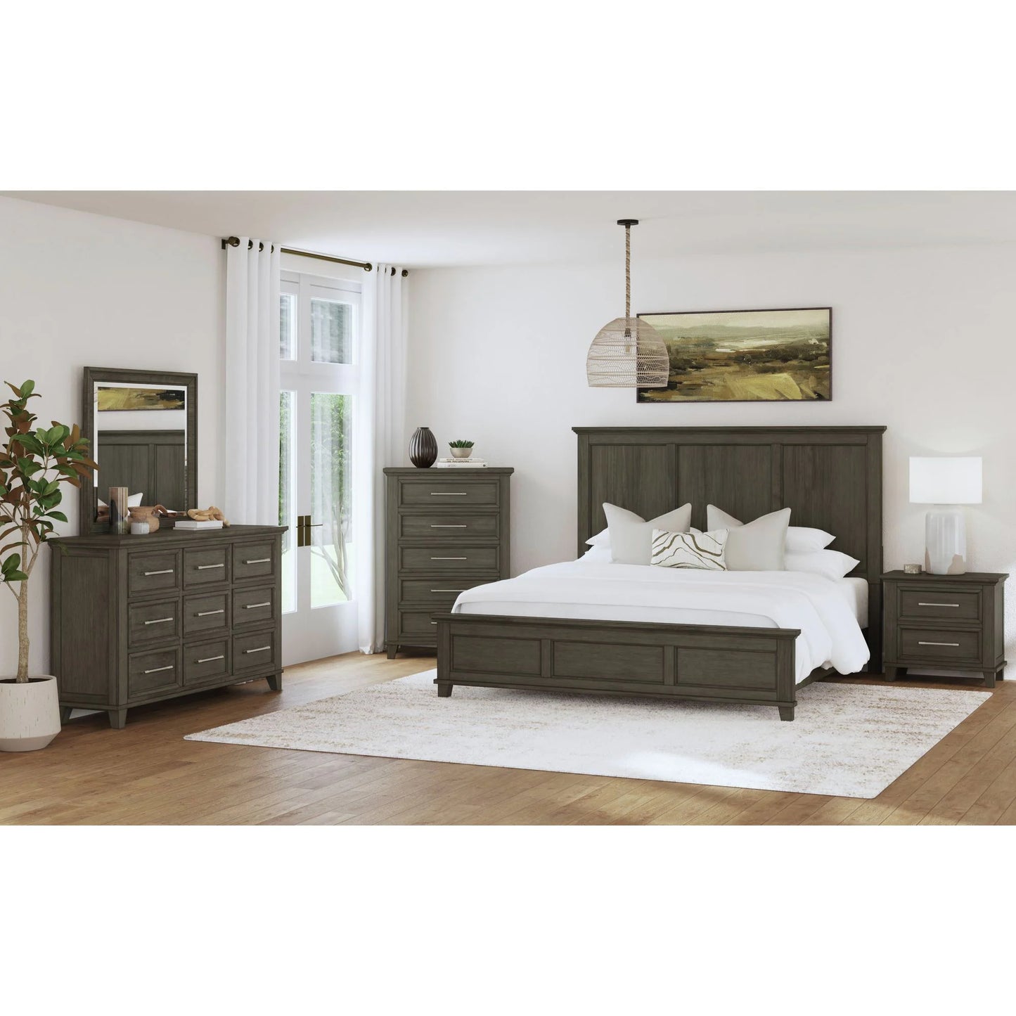 Canterbury - Full Panel Bed - Gray
