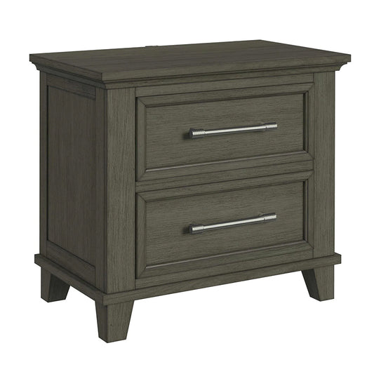 Canterbury - 2-Drawer Nightstand With USB - Gray
