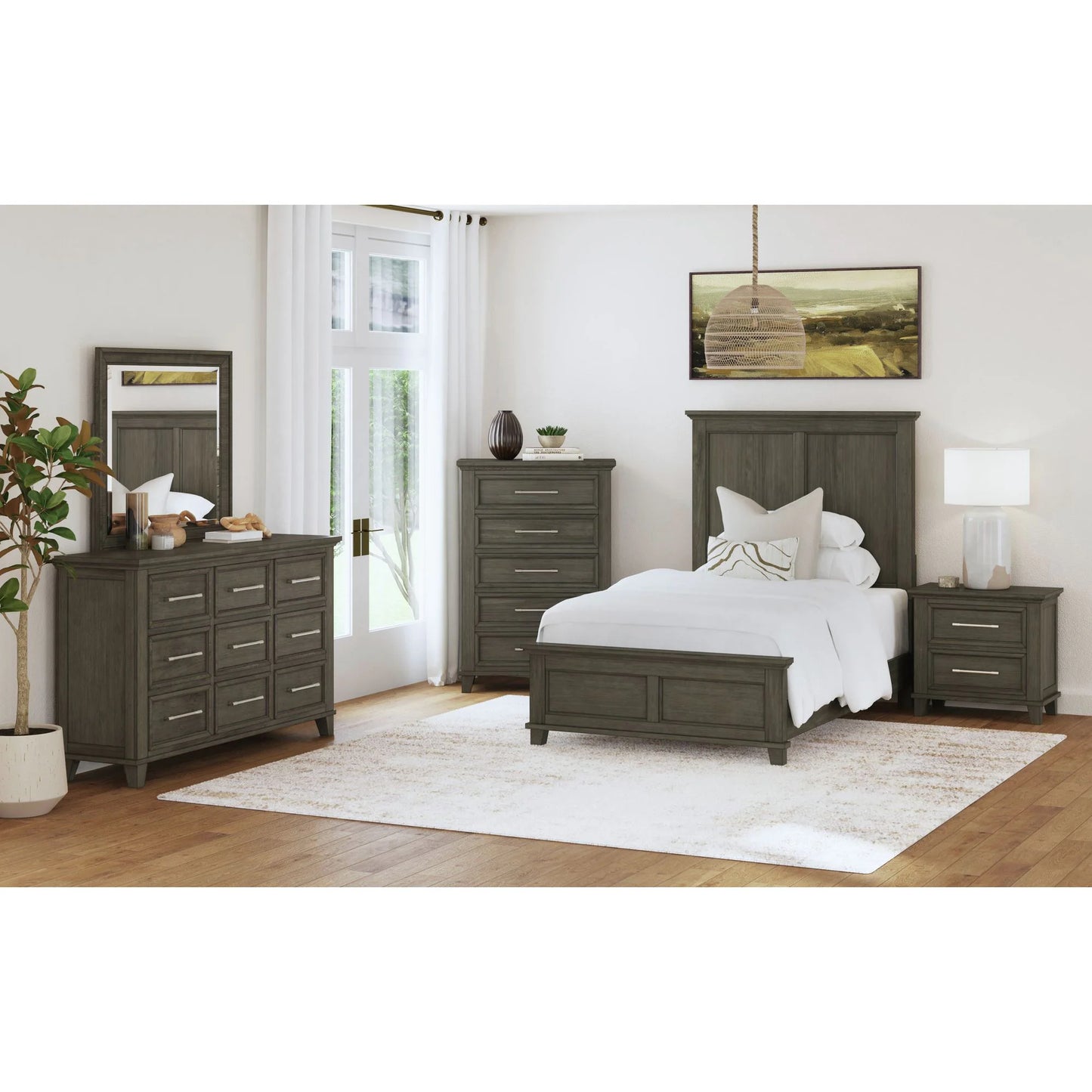 Canterbury - Twin Panel Bed - Gray
