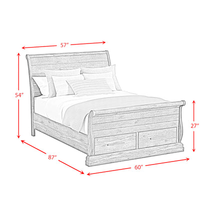 Park Ridge - Full Sleigh Storage Bed - Charcoal