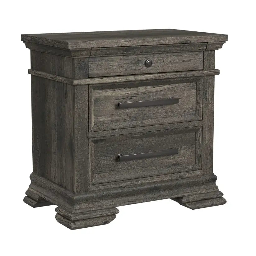 Park Ridge - 3-Drawer Nightstand - Charcoal