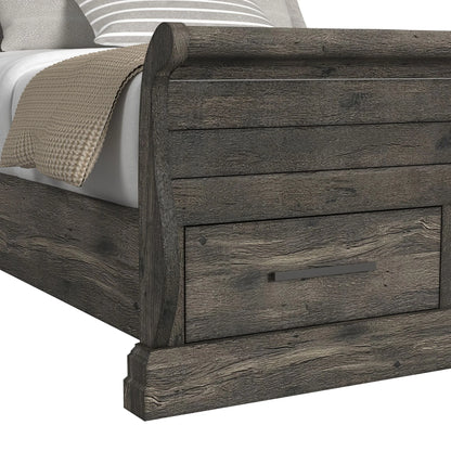 Park Ridge - Queen Sleigh Storage Bed - Charcoal
