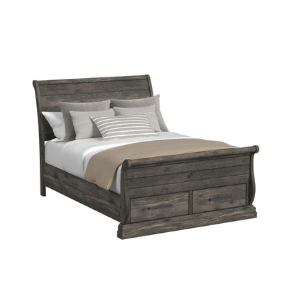 Park Ridge - Queen Sleigh Storage Bed - Charcoal