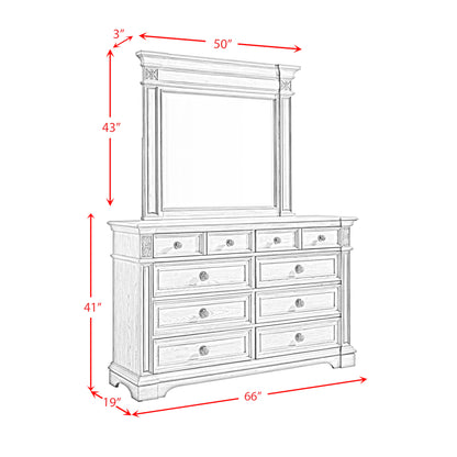 Glenmore - Dresser And Mirror Set - Aged Gray