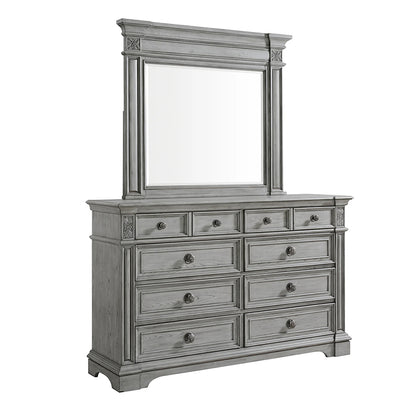 Glenmore - Dresser And Mirror Set - Aged Gray