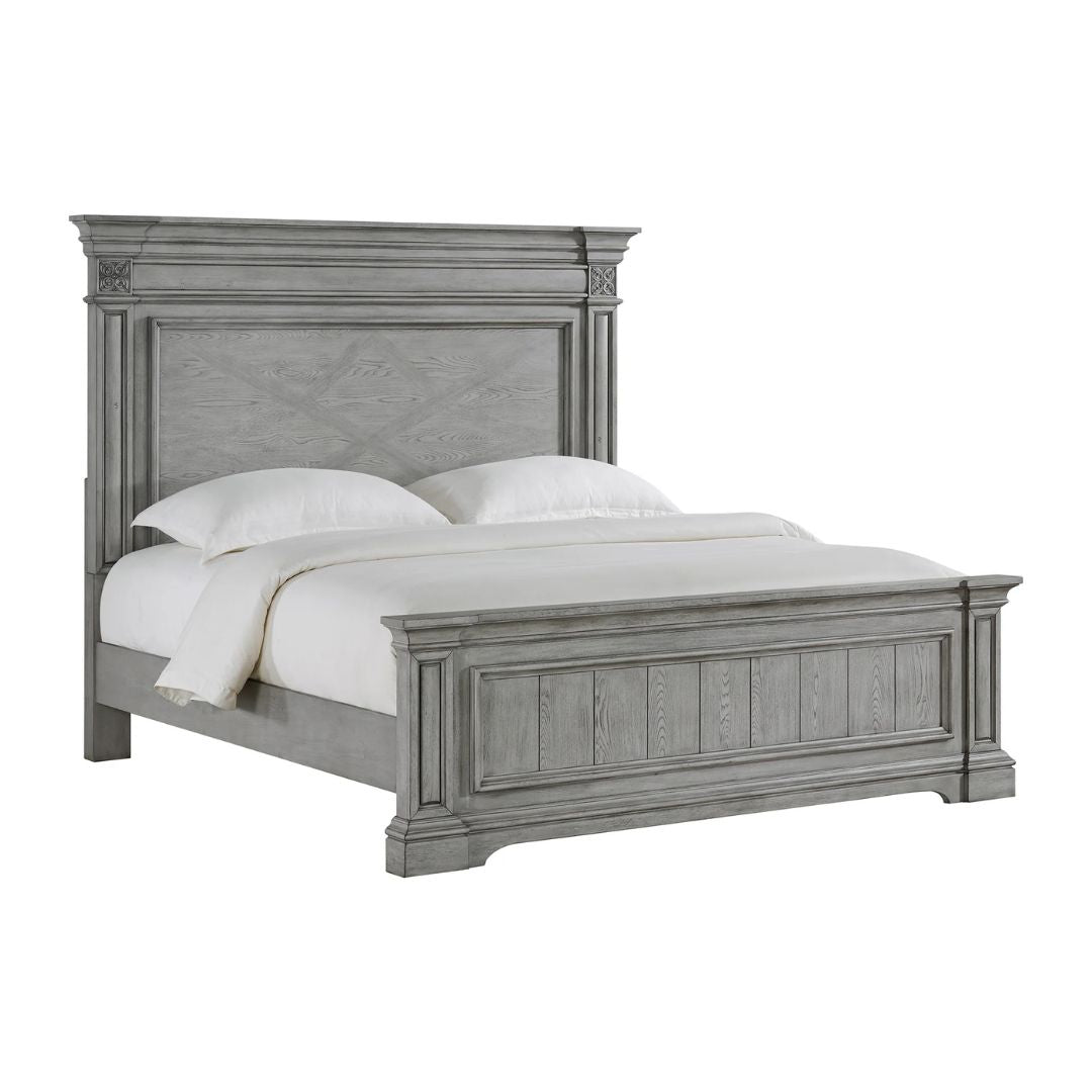Glenmore - King Panel Bed - Aged Gray