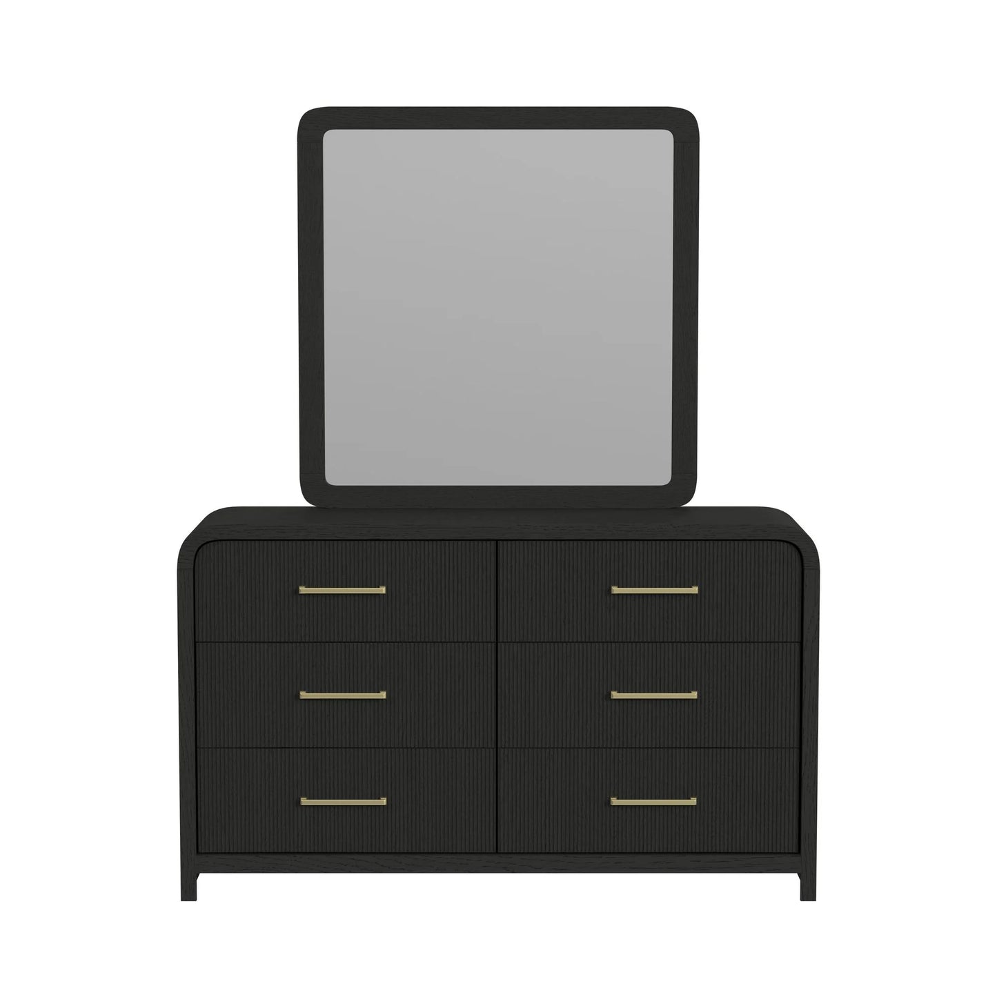 Ridgemont - Dresser And Mirror Set - Black With Grain