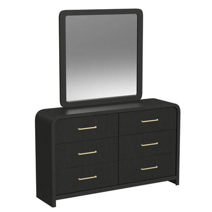 Ridgemont - Dresser And Mirror Set - Black With Grain