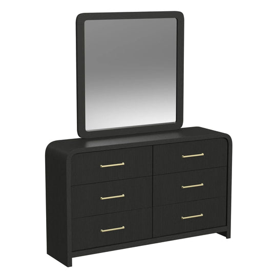 Ridgemont - Dresser And Mirror Set - Black With Grain