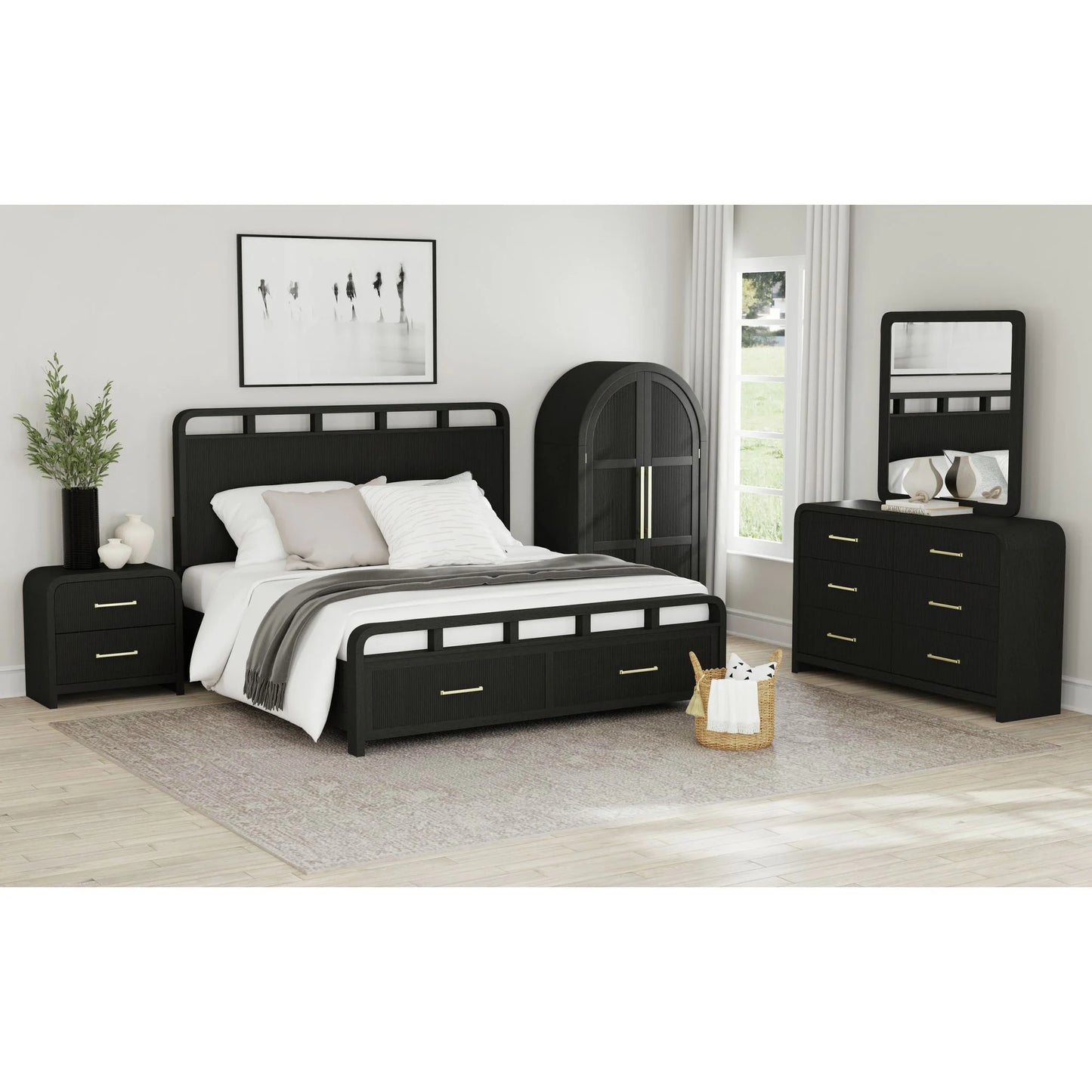Ridgemont - Full Storage Bed - Black With Grain