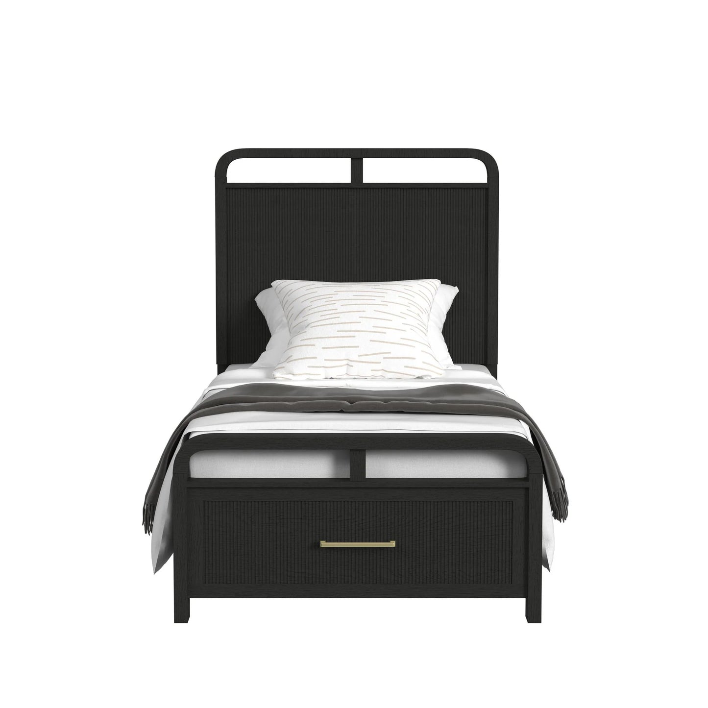 Ridgemont - Twin Storage Bed - Black With Grain