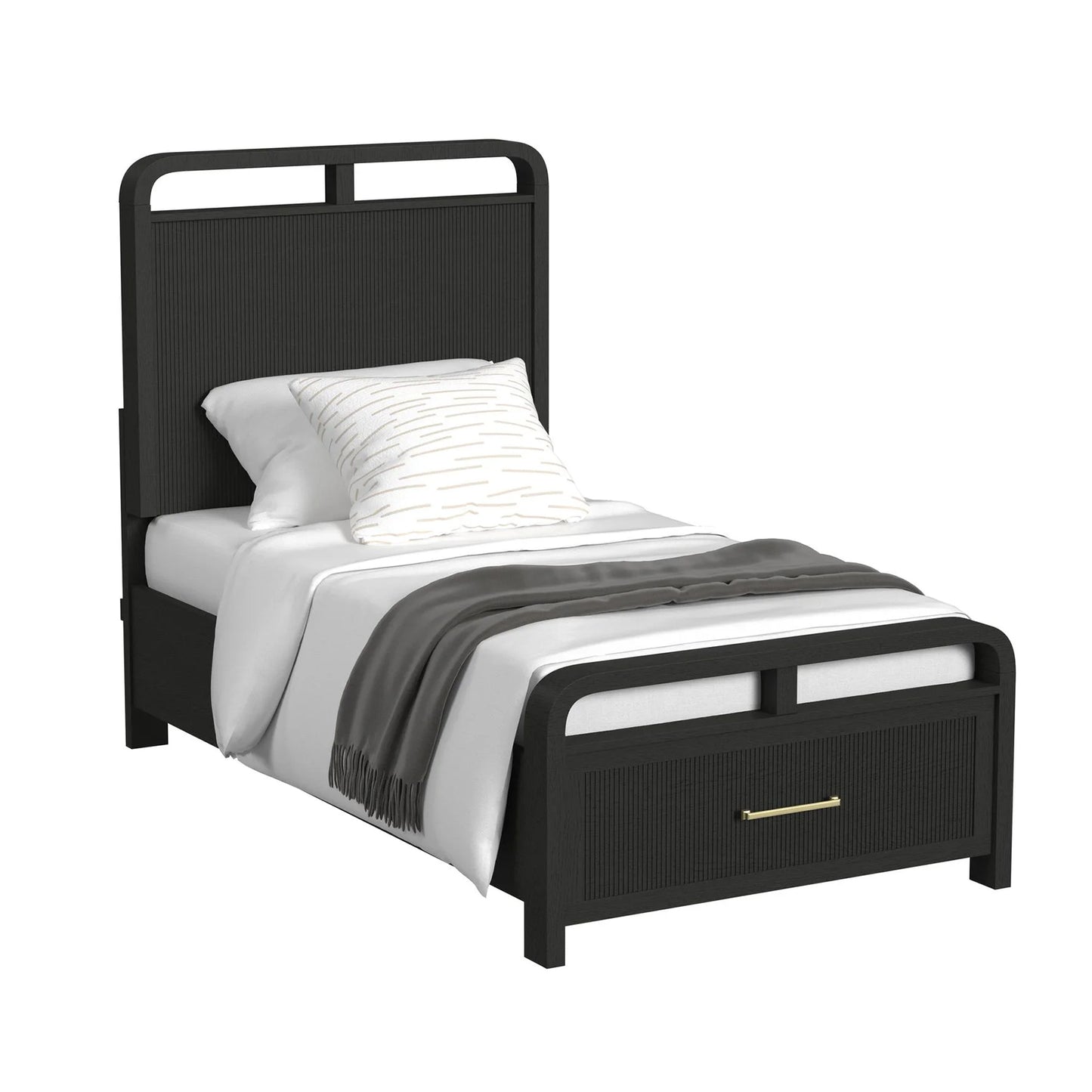 Ridgemont - Twin Storage Bed - Black With Grain