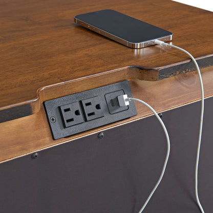 Gage - 3-Drawer Nightstand With USB And Power - Chestnut