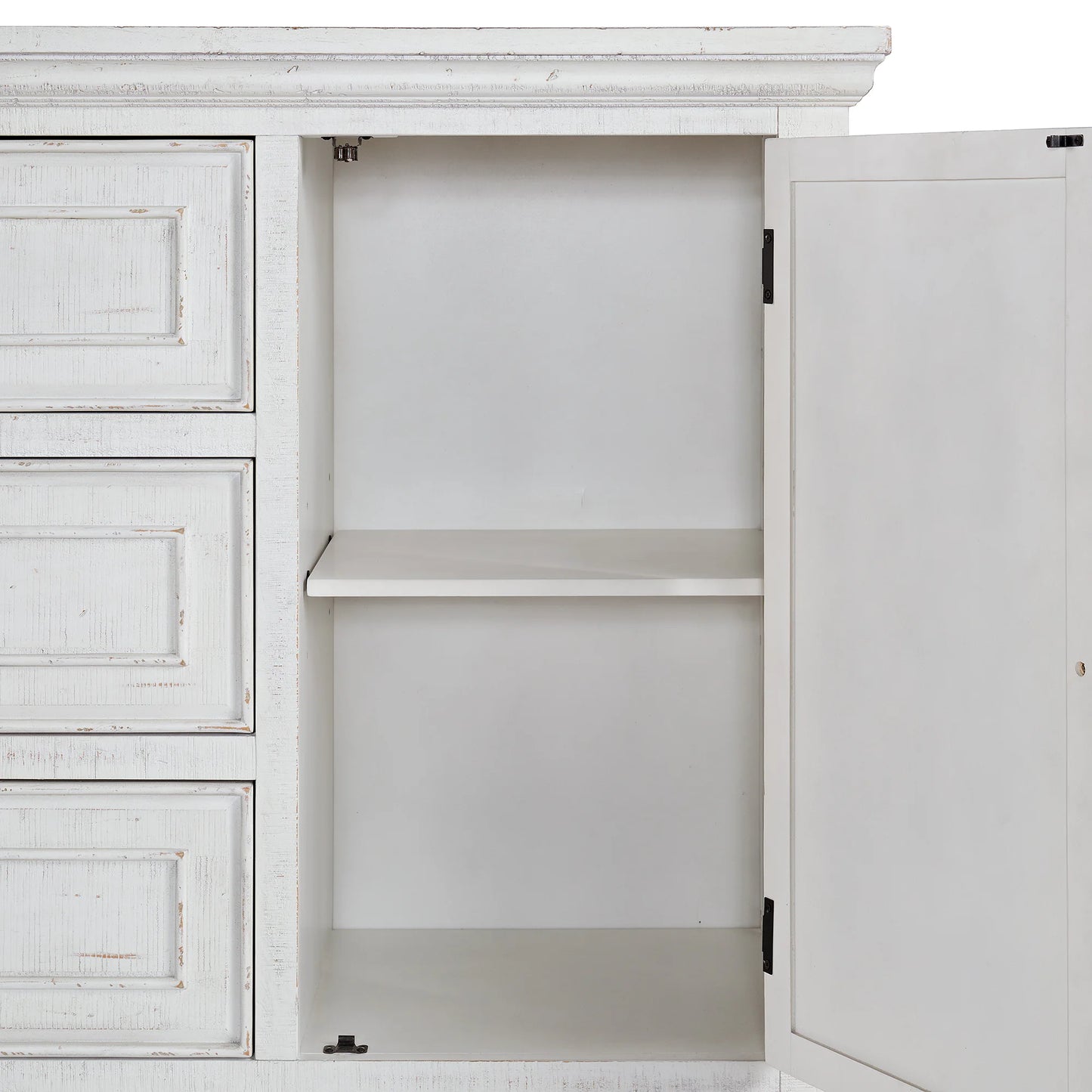 Heather - Dresser & Mirror - Rustic White