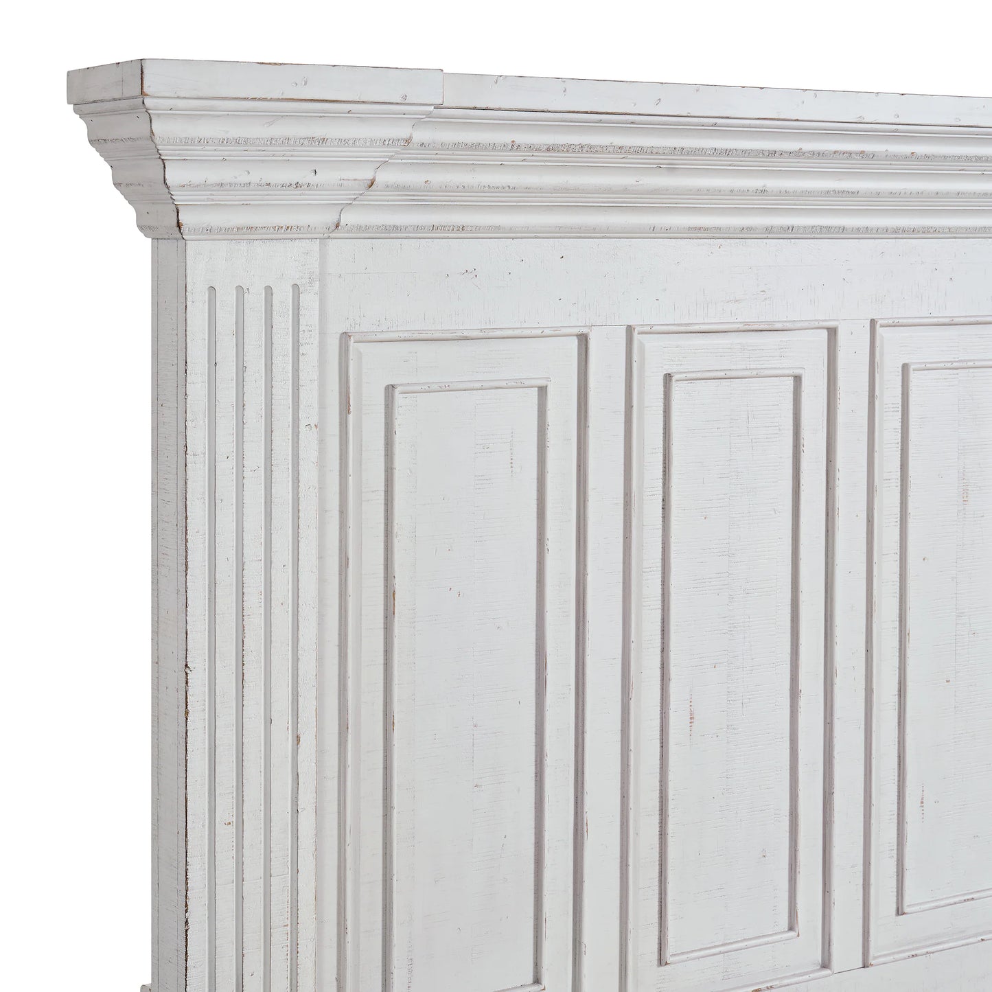 Heather - King Panel Bed - Rustic White