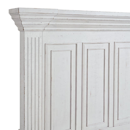 Heather - King Panel Bed - Rustic White
