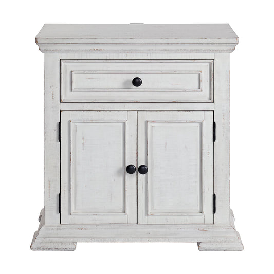 Heather - 1-Drawer Nightstand With USB - Rustic White