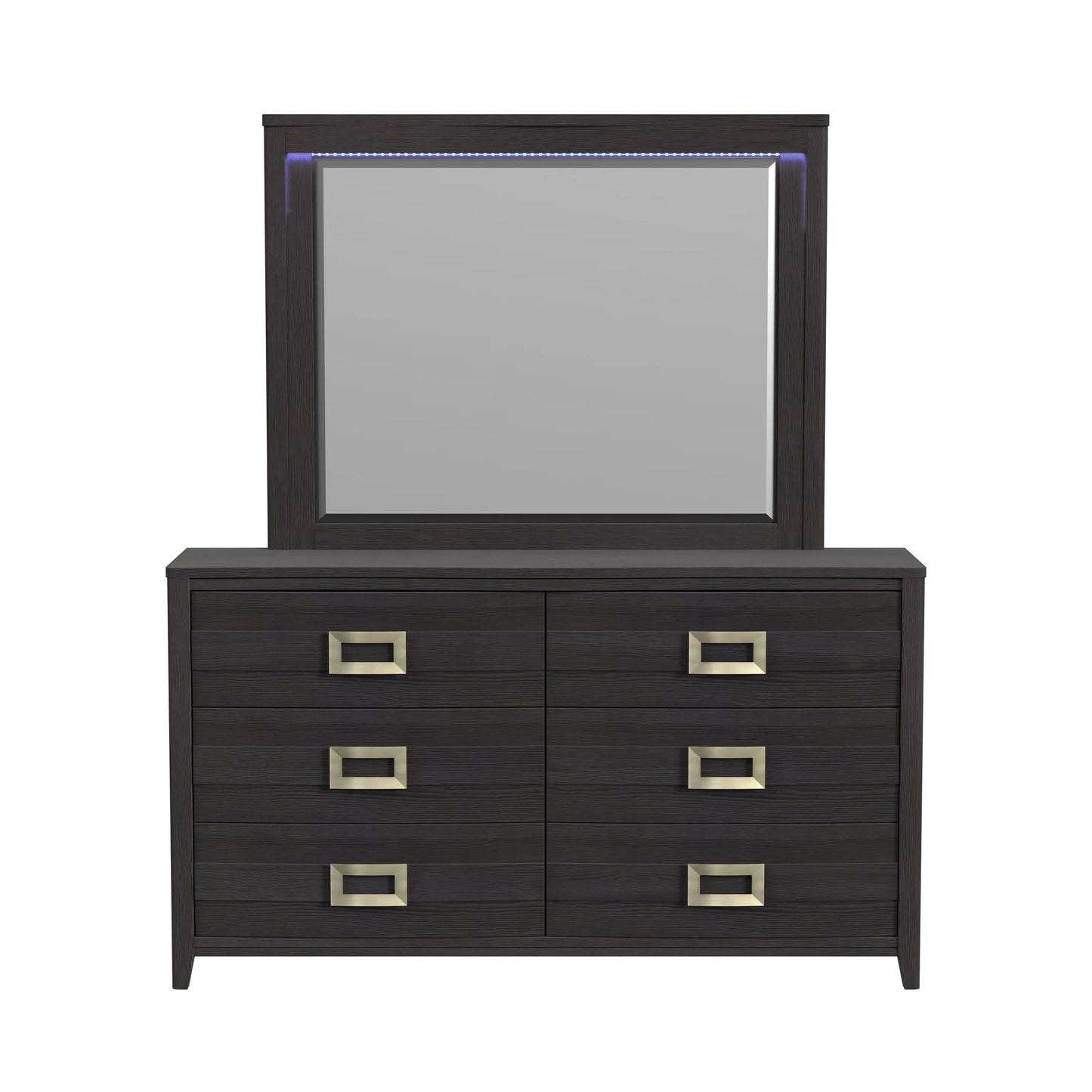Tobias - Dresser & Mirror With LED - Black